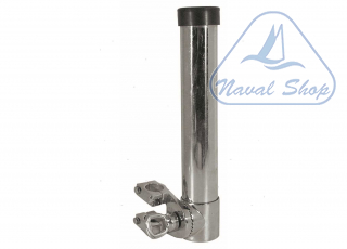Supporto portacanne inox con morsetto tubo portacanne tube clamp d40 inox< 0800043