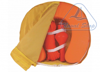 Salvagente ferro di cavallo completo con sacca borsa kit salvagente arancio< 3009020