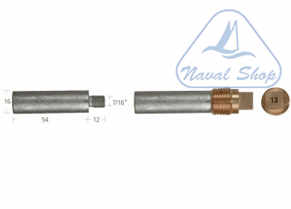 Barrotti motore general motors (16x54mm) anodo barrotto 5127007