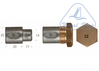 Barrotti motore aifo-fiat (20x20mm) anodo barrotto 5127031