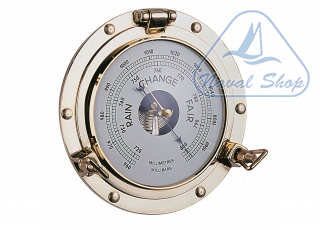  Barometro / orologio su oblo' baro/termoigrometro oblo d260 ottone 5807626