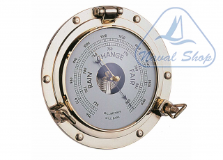 Barometro / orologio su oblo' baro/termoigrometro oblo d260 ottone 5807626