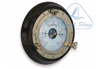 Barometro / orologio su oblo' e cornice barometro oblo d230 legno/ottone 5807913