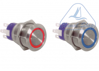 Interruttore led flat inox interruttore push s/s red< 2102015