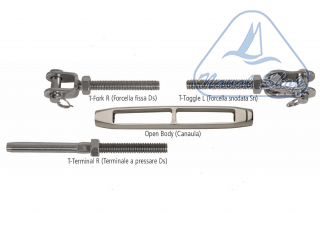  Tenditori modulari inox aisi 316 open body unf corpo tenditore open mtm unf 1/2< 3500316