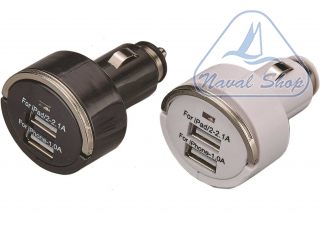 Spina tipo accendino dual usb presa extra dual usb blk< 2106020