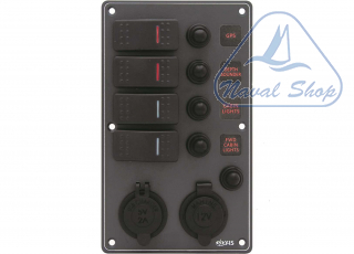 Pannelli c7-ip66 socket black pannello c7/ip66 4p alu bl bat+12v av< 2102751