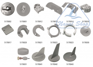  Anodi martyr per piedi poppieri mercruiser anodo pinna mercruiser alpha 80/140 al 5170042